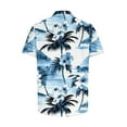 thumbnail image 4 of BiZtdJrK Beach Shirts for Men Tropical Floral Print Vacation Summer Shirts Big and Tall Lapel Short Sleeve Button Down Shirt Light Blue S, 4 of 5