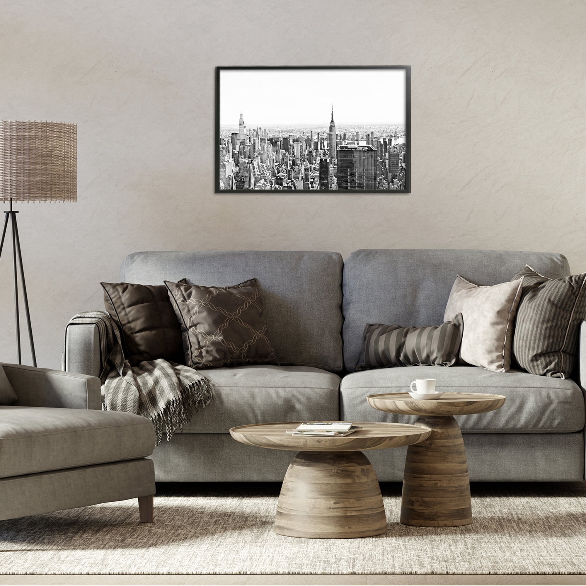 Stupell Industries New York City Scape View Black Framed Giclee Art, design by Kali Wilson