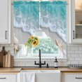 thumbnail image 3 of Swag Valance Curtains for Windows, Beach Coastal Light Filtering Kitchen Curtains with Rod Pocket, Nautical Starfish Shell Seaside Ocean Window Treatment Valances for Living Room, 36x45 - 2 PCS, 3 of 9