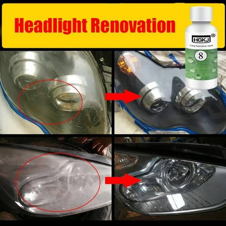 HGKJ-8 50ML Car Repair Renewal Kit Car Refurbishment Renovation Cleaning Brightener Restoration Car Lens (Best Way To Clean Car Headlights)