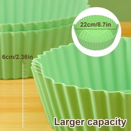

Pcapzz 2Pcs Air Fryer Silicone Pot Reusable Silicone Basket Pot Heat Resistant Air Fryer Oven Accessory for Kitchen Baking
