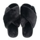 thumbnail image 2 of Pantuflas para mujer, punta abierta, peludas, esponjosas, para casa, acogedoras, de espuma viscoelástica, antideslizantes, de felpa, cruzadas, peludas, para interior y exterior Ormromra 2034321-6, 2 of 9