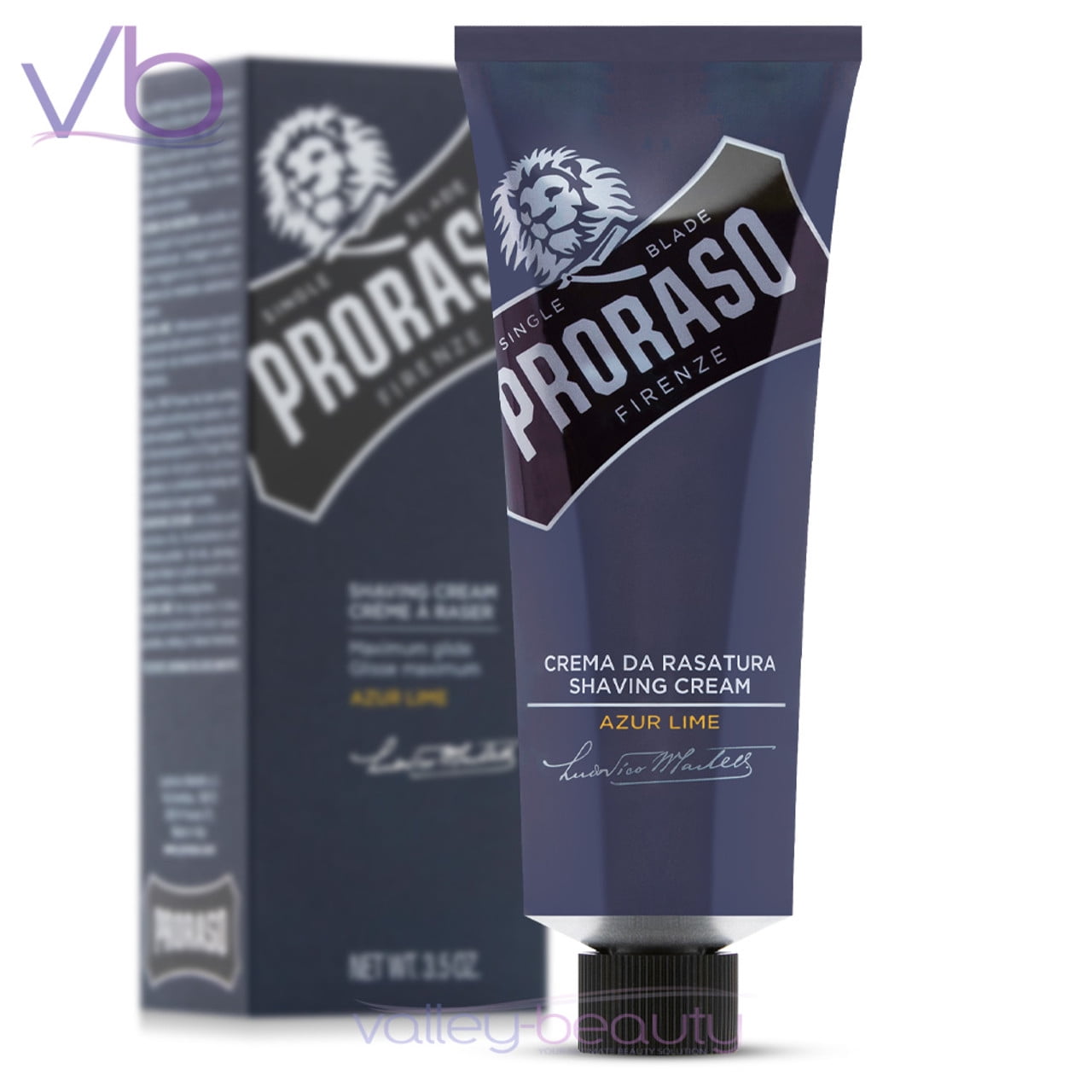 Proraso Single Blade Azur Lime Shaving Cream, 100ml