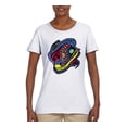thumbnail image 2 of Colorful Sneakers Chucks Streetwear Womens Graphic T-Shirt, White, Small, 2 of 3