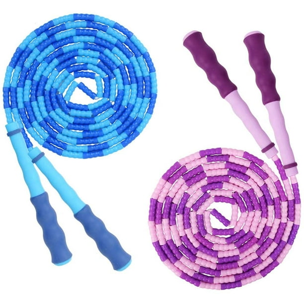 2 Pack Kids Jump Ropes, Adjustable Skipping Rope with Rubber Bead for