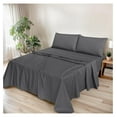 thumbnail image 2 of TiaGOC 100% Cotton Sheets for King Size Bed - Crispy Cooling Percale Sheets - Breathable & Durable King Sheet Set - Deep Pocket 18 Inches (Fits up to 21") - Dark Gray - 4 Pieces, 2 of 8