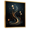 thumbnail image 2 of Designart "Golden Minimalistic Line Art in Black and Gold III" Abstract Framed Wall Art - Modern Gold Abstract Entryway Framed Wall Art, 2 of 6