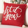 thumbnail image 5 of SAFAVIEH Let It Snow Holiday Pillow, 18" x 18", Red/White, 5 of 6
