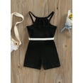 thumbnail image 4 of Bagilaanoe Toddler Baby Girl Summer Romper Overalls 9M 12M 18M 24M 3T 4T Ribbed Sleeveless Sling Shorts Jumpsuit with Belt Bag, 4 of 9