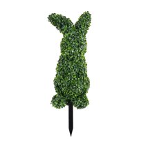 Artificial Bunny-Shaped Topiary Tree,Bunny Topiary,Green Artificial Bunny-Shaped Topiary Tree Pot Fake Easter Bunny Plant,Easter Rabbit Boxwood Topiaries Plant for Easter Porch Decor Outdoor/Indoor