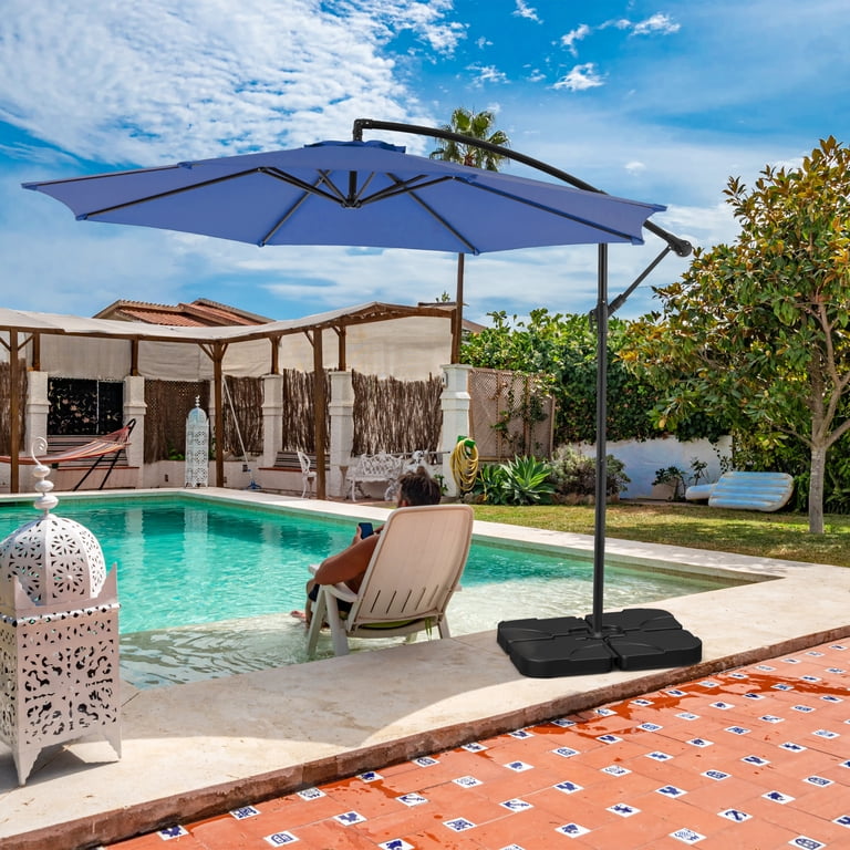 10x10 COSIEST 10FT Offset Patio Umbrella With Solar Lights - Cantilever  Outdoor Shade With Cross Base Umbrella Outdoor Patio