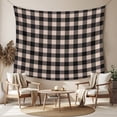 thumbnail image 2 of Black Plaid Tapestry for Bedroom Wall Hanging Tapestry, Vintage Country Gray Buffalo Check Gingham Ceiling Backdrop Tapestries Poster Blanket Wall Decor for Teens Room Living Room Dorm 51" x 59", 2 of 8