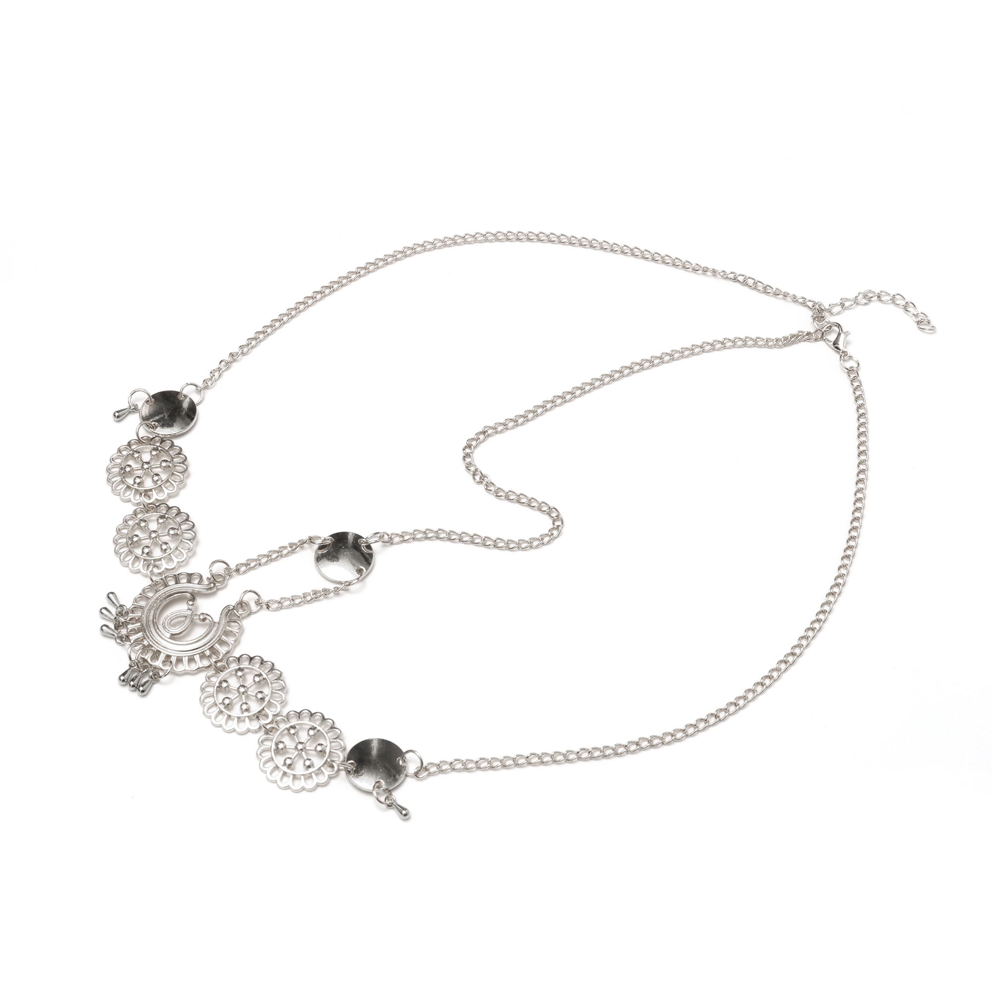 Unique Bargains Elegant Headpiece with Metal Tassels for Hair 1Pc Silver Tone