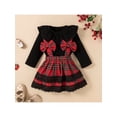 thumbnail image 4 of Baby Girl Christmas Plaid Outfit Long Sleeve Ruffle Romper Tops Suspender Skirt Overall Dress, 4 of 9