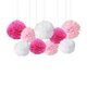 thumbnail image 3 of 9 pompones de papel de seda para colgar, bolas de flores para bodas, fiestas, decoración al aire libre, kit de manualidades de flores de pompones de papel de seda premium (blanco, rosa y rosa claro), 3 of 5