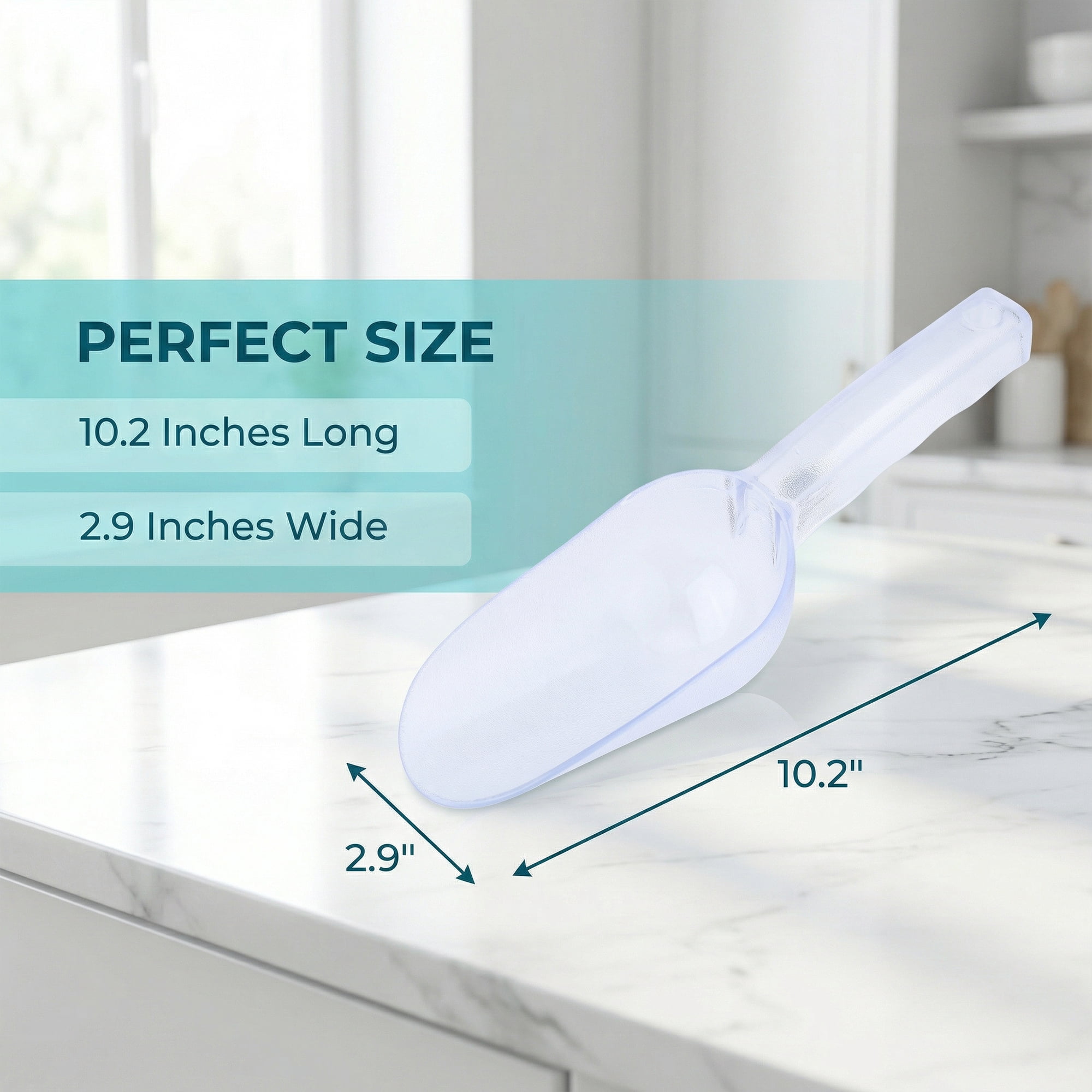 Unique Bargains Easy Clean Plastic Candy Buffet Ice Shovel Clear-1PCS 10.2*2.9inch