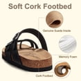 thumbnail image 4 of Litfun Suede Cork Footbed Sandals for Women Summer Arch Support Slide Sandals with Adjustable Buckles, Black, 4 of 6