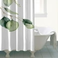 thumbnail image 2 of Shower Curtain Set with Snap-in,Watercolor Leaves on the Top (4) Shower Curtains Reusable Shower Liner,Aesthetic Neutral Polyester Bathroom Curtain,72x72Inch, 2 of 4