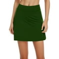 thumbnail image 2 of vigerkar Skorts for Women Dressy Casual Plus Size High Waist Skirt with Shorts Underneath Skorts Tummy Control with Pockets Dark Green, L, 2 of 6