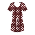 thumbnail image 6 of Ovbmpzd Women's Dresses Polka Dot Mini Red Dress Short Sleeve V Neck Dresses Elegant Dresses for Women XXL, 6 of 6