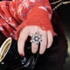 thumbnail image 2 of Anillo de copo de nieve de doble capa giratorio, anillo lleno de diamantes, anillo abierto elegante exagerado, lujo ligero para mujer, 2 of 6