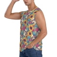 thumbnail image 3 of Fotbe Men's colorful Skull sunflower Print Men's Sleeveless Muscle Tank Tops Casual T-Shirts for Gym Workout Beach-Small, 3 of 8