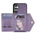 thumbnail image 2 of ELEHOLD Crossbody Leather Wallet Case for Samsung Galaxy S24 Credit Card Slots Zipper Pocket Kickstand Function Shockproof Purse Case with Adjustable Shoulder Strap for Samsung S24,Purple, 2 of 7
