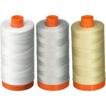 3-PACK - Aurifil 50WT - White   Dove   Light Beige, Solid - Mako Cotton Thread - 1422Yds EACH