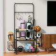 thumbnail image 7 of Aruwei Dumbbell Rack Stand, Yoga Mat Storage Rack, Home Gym Weight Rack for Kettlebells Foam Roller, Workout Equipment Organizer with Hooks and Wheels Clearance_Storage Rack, 7 of 7