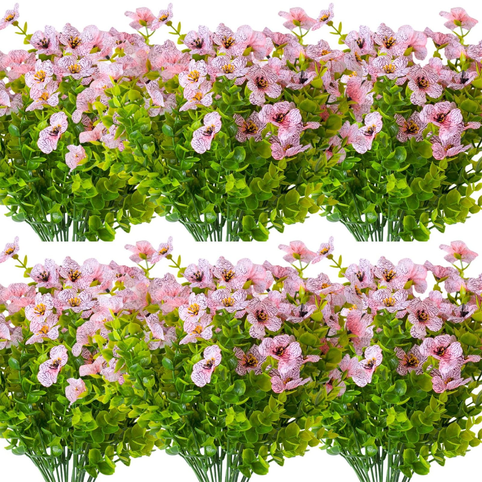 SSNTSY 13.8" Artificial Flowers for Outdoor, Faux Flower Plants, UV Resistant Spring Decoration, No Fade Faux Plants, Fake Colored Flower for Outside Porch Patio Home Yard Garden Planters Pots