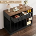 thumbnail image 3 of Senfot 47" Dog Crate TV Stand Wooden Dog Kennel Furniture with 2 Drawers 4 Shelves Indoor Dog Cage with Storage for Large Dogs Black, 3 of 7