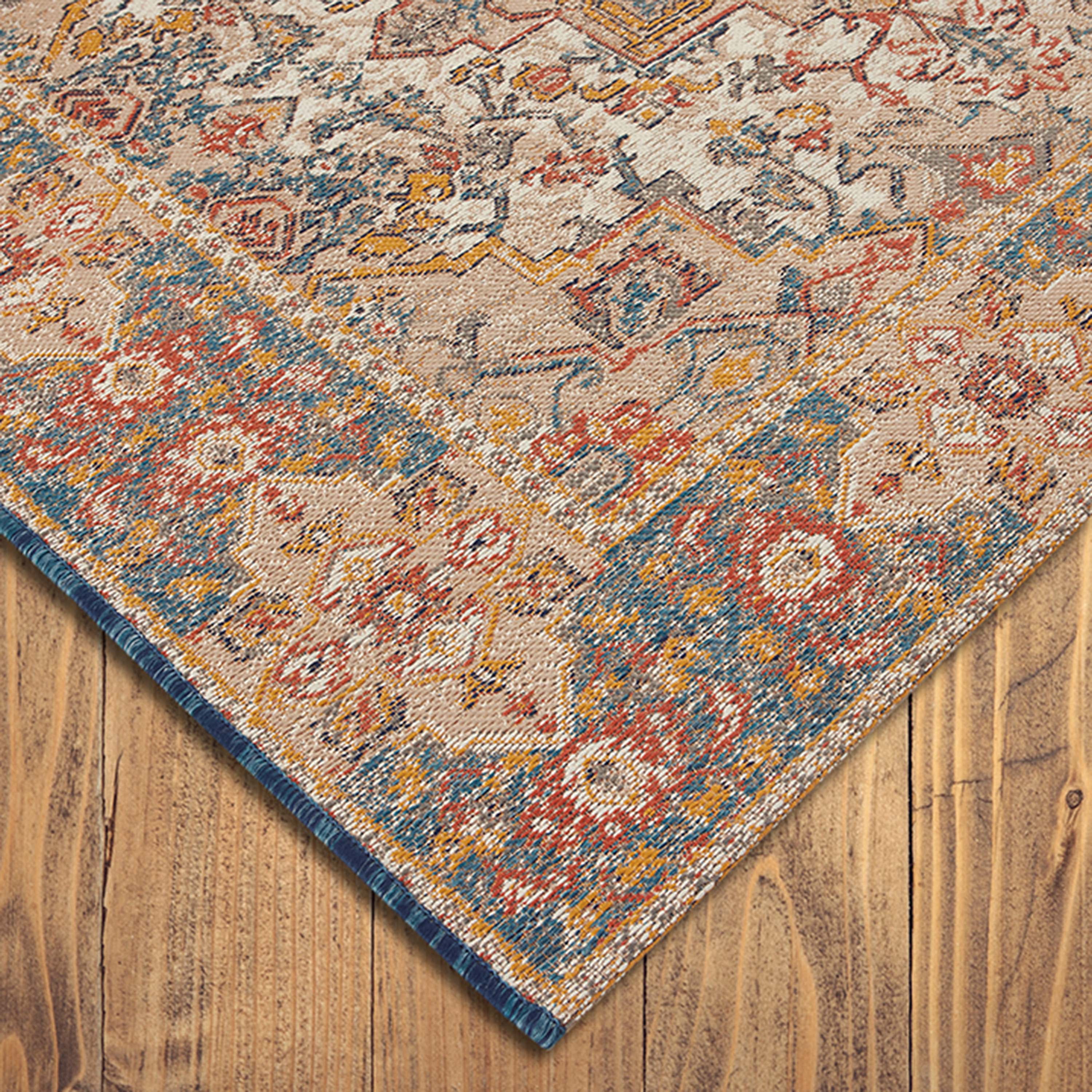 (1 pack) Better Homes & Gardens Multi-Color Rana Persian 7' x 10' Outdoor Rug
