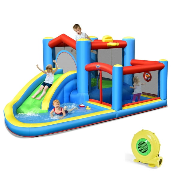 Infans Inflatable Kids Water Slide Outdoor Indoor Slide Bounce Castle with 480W Blower