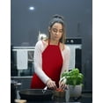 thumbnail image 4 of Linteum Textile Chef Bib Apron Red – Unisex Multipurpose Commercial Apron for Home, Restaurants and Commercial Kitchens 2 Pack, 28 x 32, 4 of 6