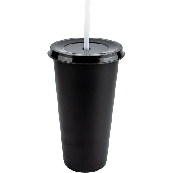 Vasos de plástico Atmos Homeware Vaso reusable tipo termo 24 Oz Paquete de 10 vasos color Negro Libre de BPA
