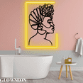 thumbnail image 2 of Glowneon African American One Line Wall Art, Woman Line Art Portrait, 2 of 5