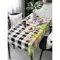 thumbnail image 2 of Easter Rectangle Tablecloth, Spring Rabbit Sheep Duck Eggs Plants Black Plaid Waterproof & StainResistant Tablecloth, Washable Oil-proof Table Cover for Dining/Party/Wedding/Camping/Buffet 54x108 In, 2 of 9