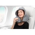 thumbnail image 3 of Brookstone Hooded Neck Pillow - High Density Memory Foam Neck Support Sleep and Travel Pillow, 3 of 7