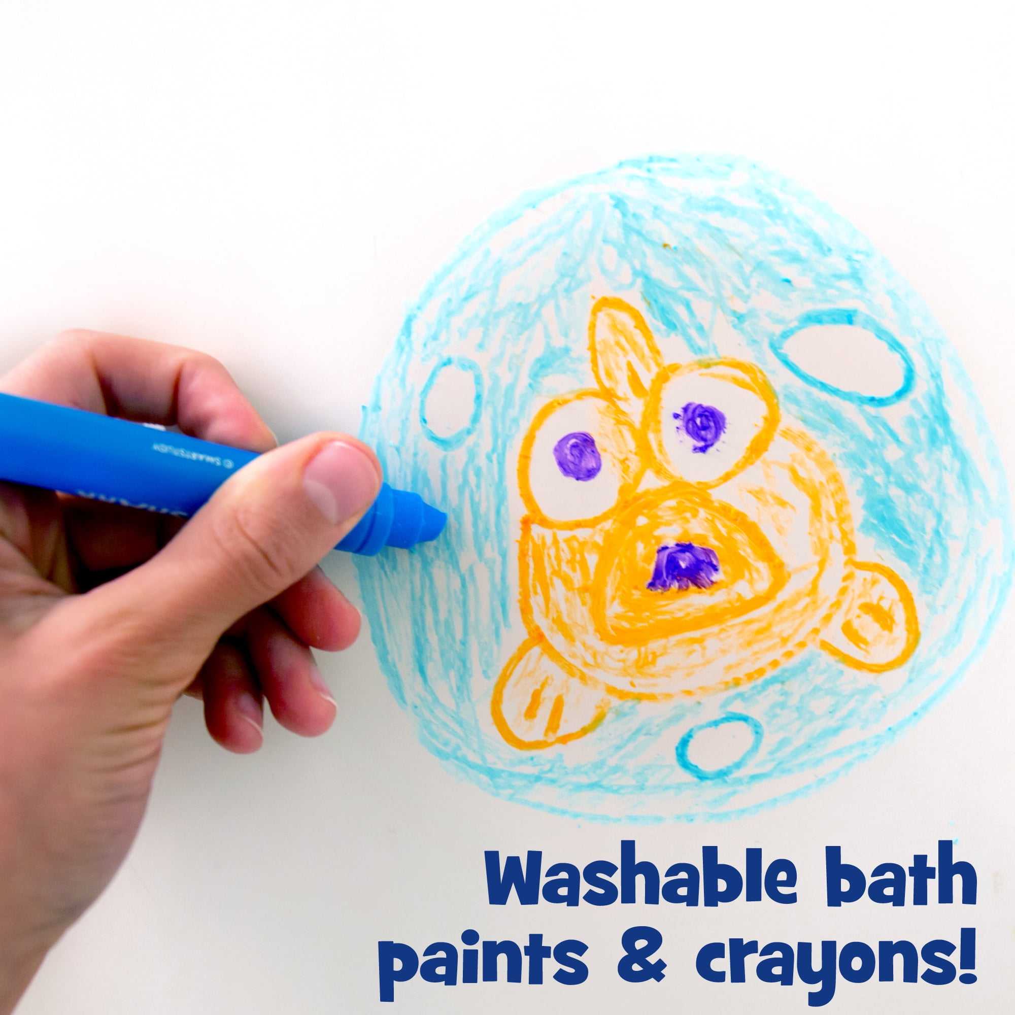 Baby Shark Bath Painting Playset, Dissolvable Finger Painting Bath Paints + Reusable Poster, Great Travel-Friendly Bath Toys & Bedtime Routine, Bath
