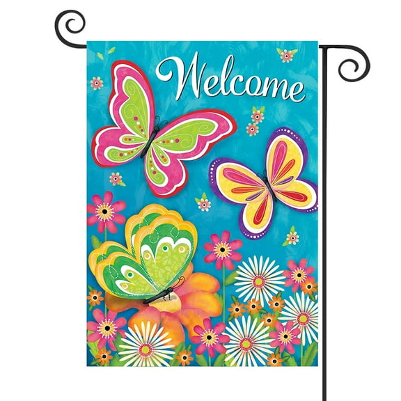 DMERBYL American Butterflies Patriotic Garden Flag 12.5 x 18 Fireworks