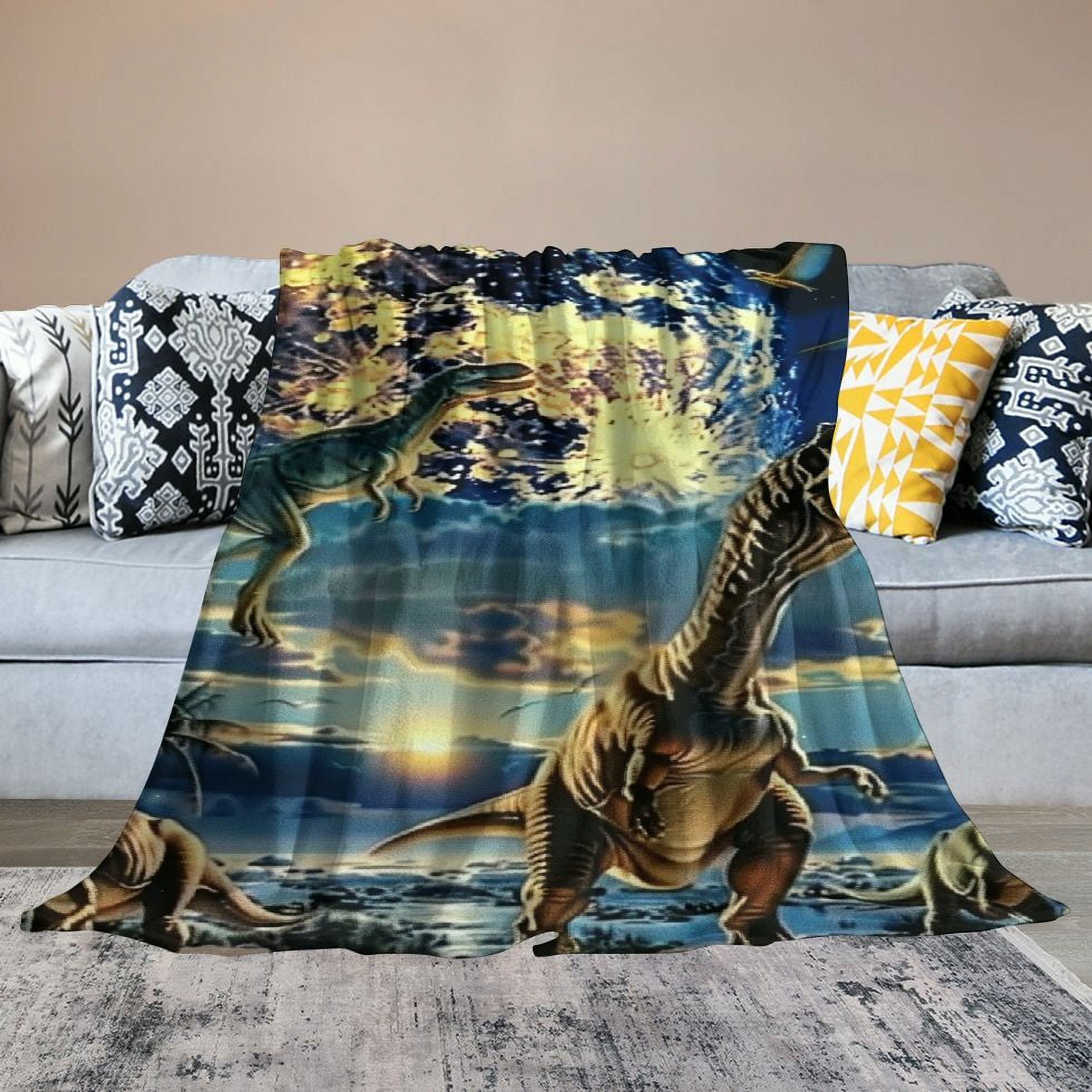 PRATYUS  Dinosaur Blanket - Queen Size Super Soft Jurassic Throw Blanket, Dinosaur Throw Blanket - Ideal for Boys, Men, Women, Girls and Dinosaur Enthusiasts  50x60in