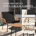 thumbnail image 3 of GREEN MORE 3-Piece Outdoor Conversation Set - Rattan Chairs & Coffee Table, All-Weather Patio Furniture, 300lbs Capacity, Boho Style for Balcony, Garden, Deck & Bistro, 3 of 6