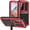 Red, variant on Metal Case for Samsung Galaxy S24 Glass Screen Protector Shockproofheavy 360 Full Body Protective Cover Withkickstand