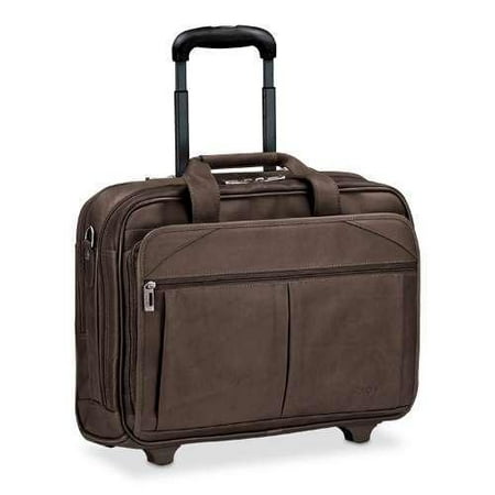 Solo D529-3 Leather Rolling Laptop Case - Fits Notebook PCs up to 15.6", Espresso