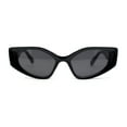thumbnail image 2 of Womens Mod Squared Cat Eye Plastic Chic Fashion Retro Sunglasses All Black, 2 of 4