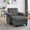 Dark Gray + Engineered Wood + 1 Seat + Foam, variant on Convertible Chaise Lounge Sofa Bed with 6-Position Adjustable Backrest, USB Charging Port, Hidden Storage Armrests, Cup Holders and 360° Swivel Side Table, Dark Gray Sleeper Chair for Living Room