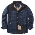 thumbnail image 2 of Futezty Men Corduroy Plaid Sherpa Lined Flannel Shirt Jacket Fleece Coat, 2 of 4