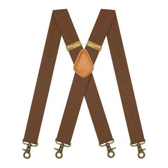 Qcwqmyl Brown Suspenders for Men with Swivel Hooks Work Suspenders Adult Wedding Casual Formal