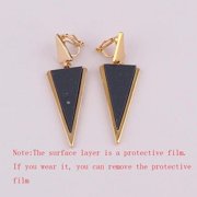 Gold Color Zin Alloy Geometric Clip on Earrings for Women Party Prom Luxury Hypo-Allergenic Ear Clip