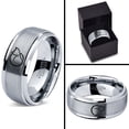 thumbnail image 4 of Tungsten Cat Love Cats Lover Kitten Kitty Feline Band Ring 8mm Men Women Comfort Fit Gray Step Bevel Edge Brushed Polished, 4 of 4